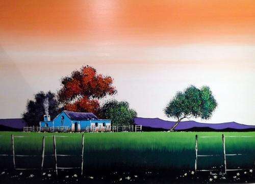 Theresa Cronje - Farm Landscape - STUNNING!! A true treasure.121cm x 80cm!!